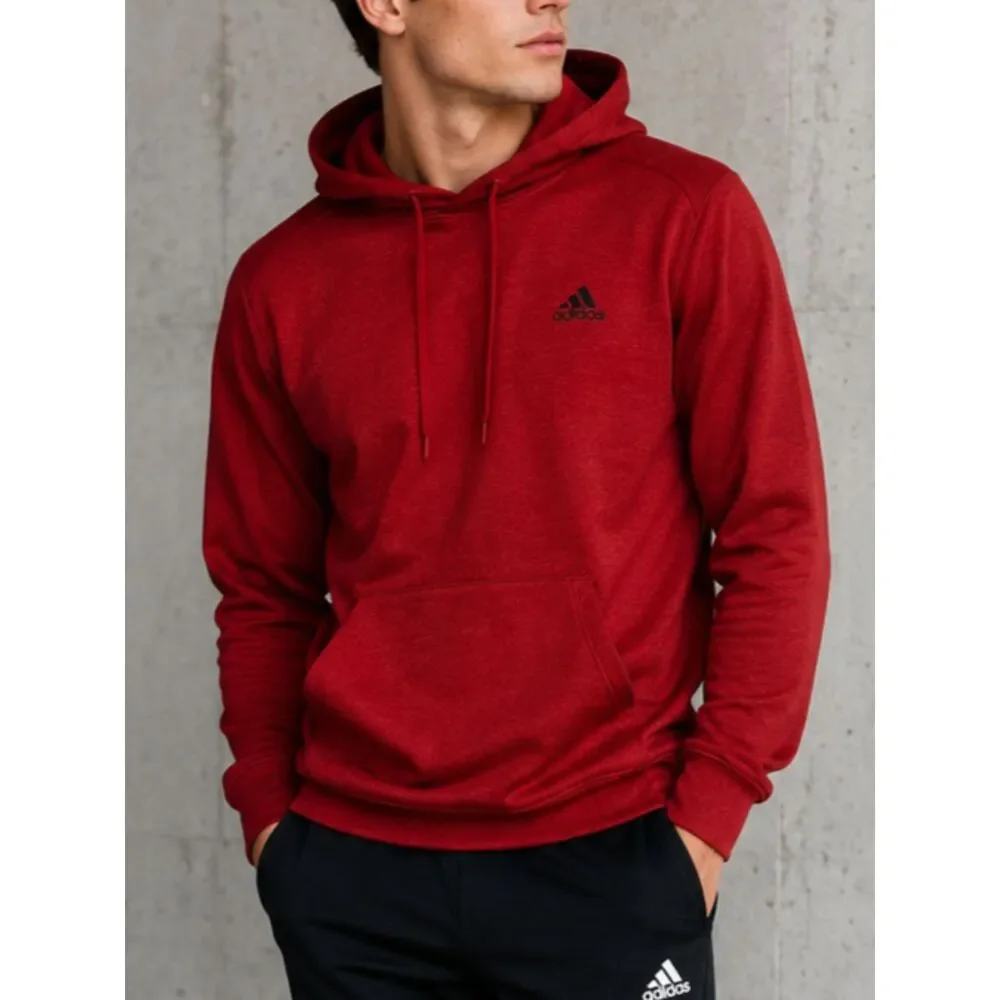 Adidas Red Pullover Hoodie Men's Large Athletic Training Sweatshirt Logo